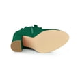 thumbnail image 3 of BLISSFUL STEP Women Ruffle Block High Heels Ankle Boots for Women Emerald Green 7, 3 of 8