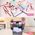 thumbnail image 2 of PHANCIR Mesh Desk Organizer, Black Pen Holder with 8 Compartments & 1 Drawer Stationery Supplies Organizers  for Office, Home,, 2 of 7