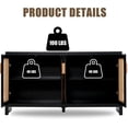 thumbnail image 6 of IQCNGVX Rattan Buffet Sideboard Kitchen Console Table with Doors Storage Credenza Accent Cabinet for Living Room Kitchen Dining, 6 of 7