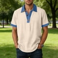 thumbnail image 2 of Ecqkame Men's Lapel Shirts Short Sleeve Casual Lightweight Pullover Tops Daily Versatile Outdoor Golf Tennis Shirt Khaki L, 2 of 9