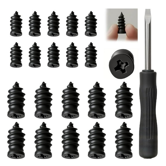 Tire Repair Nails Kit with 2 Sizes, 2025 New Vacuum Tire Repair Rubber Nail, Screw in Tire Repair Plugs, Fast Self-Service Tire Repair Tools for Car, Motorcycle, Truck (20PC)