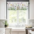thumbnail image 3 of Spring Flower Kitchen Curtains and Valances Set, Purple Yelllow WildFlower Rod Pocket Window Valance 18 Inch Plants Farmhouse Window Curtain Panels for Living Room Bedroom Laundry, 27.5x36in, 3 Pieces, 3 of 6