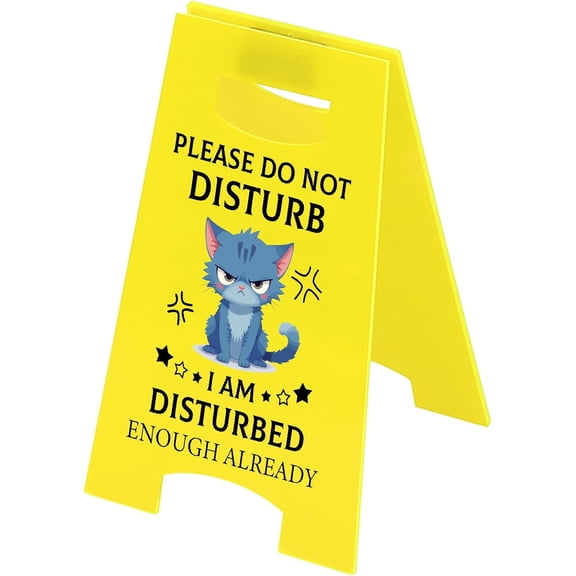 Please Do Not Disturb Sign Unique Office Decor Humor Cubicle Yellow Desk Sign for Boss Lady Supervisor Teacher Principal Colleague Fun Gift Office Table Accessories 3.82x6.3in