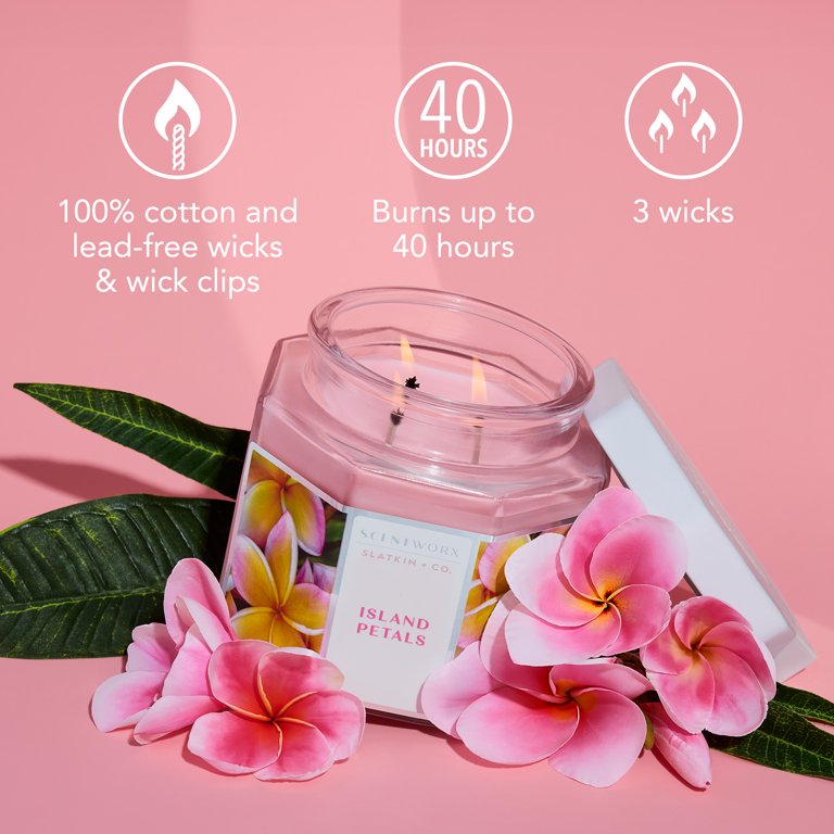 Scentworx 14.5 oz Island Petals 3-Wick Jar Candle by Slatkin & Co