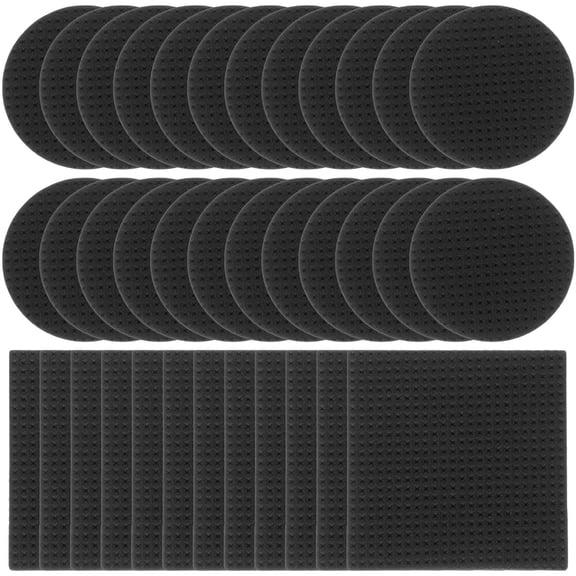 HONMEET 36Pcs Bed Post Floor Protectors Black Adhesive Furniture Pads Non Skid for Home Floors