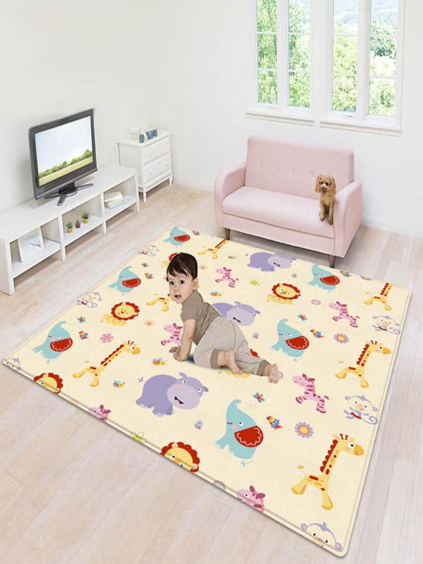 Gmogad Baby Play Mat Foldable Baby Crawling Mat Reversible Baby Play Gym Mat Non-Slip white