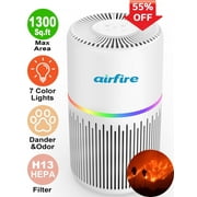 AIRFIRE Air Purifiers for Home 1300sq.ft HEPA Air Purifiers for Bedroom, Pollen, Wildfire/Smoke, Pet Dander&Odor, Dust