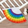 thumbnail image 5 of Delaman Ventilador Plegable, 5Pcs 9.1x1.2in Ventilador de Mano Paño de Seda Estable Durable Rainbow Fan para Dormitorio, Oficina(Horizontal), 5 of 8