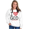 thumbnail image 5 of God Loves Me Jesus Christian Faith Women Crewneck Sweatshirt Brisco Brands S, 5 of 6