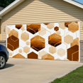 thumbnail image 5 of Orange Marble Garage Door Cover Banner 7 x 8 FT, Gold White Geometric Hexagon Modern Garage Door Curtains Backdrop with Grommets for Indoor Outdoor Wall Party Porch Yard Decorations Background, 5 of 9