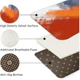 thumbnail image 5 of 2 Pieces Kitchen Rugs, Abstract Anti Fatigue Non Slip Foam Cushioned Orange Graffiti Art Modern Comfort Indoor Floor Mat Runner Rug Set for Laundry Office Sink Bathroom (17"x48"+17"x24"), 5 of 6