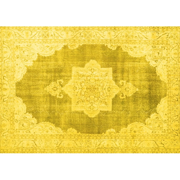 Ahgly Company Indoor Rectangle Persian Yellow Traditional Area Rugs, 5' x 8'