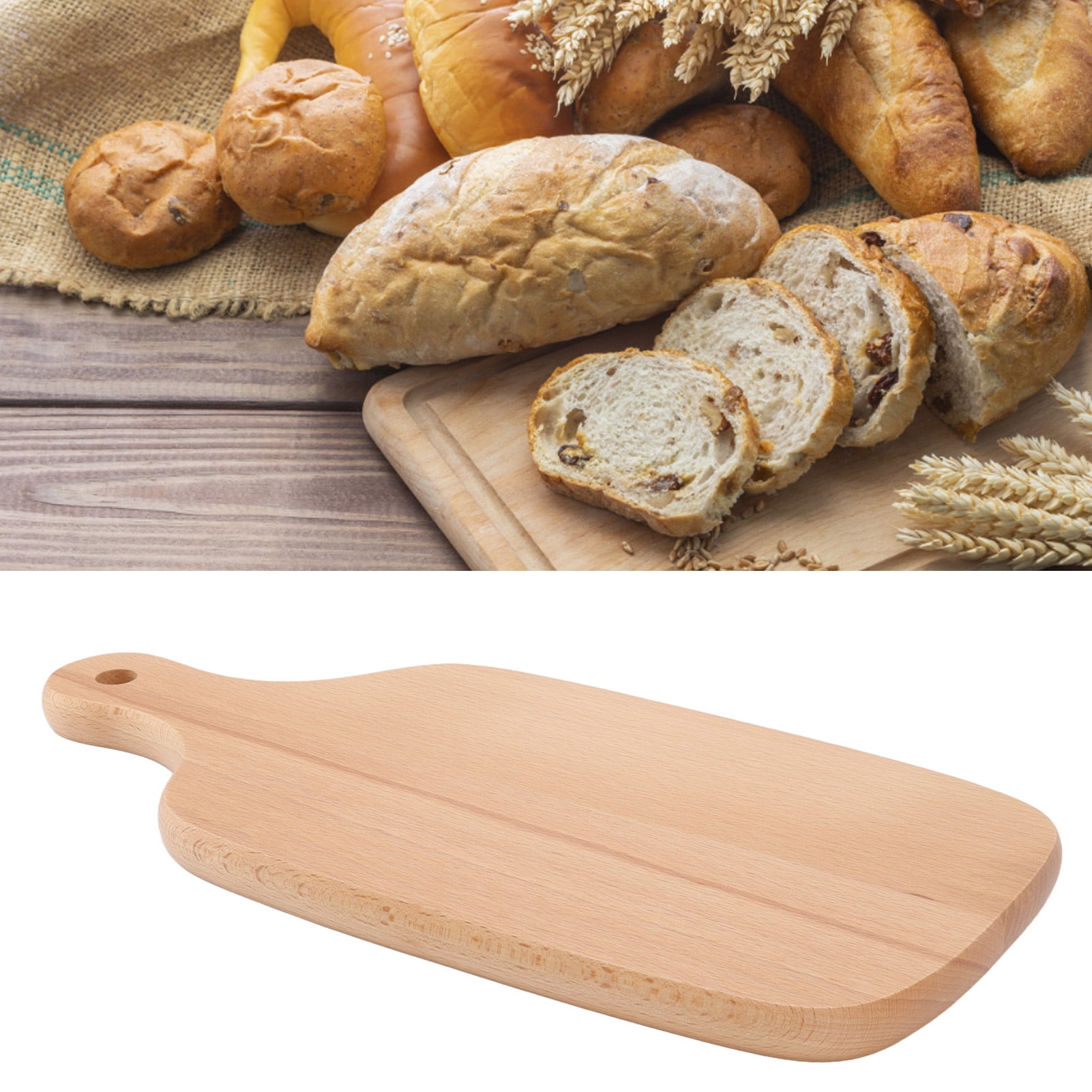 NFTIGB Premium Beech Wood Cutting Board Simple Style Bread Snack Fruit Serving Platter