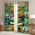thumbnail image 2 of Feelyou Hippie Bass Fish Curtains Pack of 2 (42x84 Each), Rustic Fishing Animal Curtains Blackout, Retro Lake House Bedroom Curtains, Curtains and Drapes Decor, 2 of 6