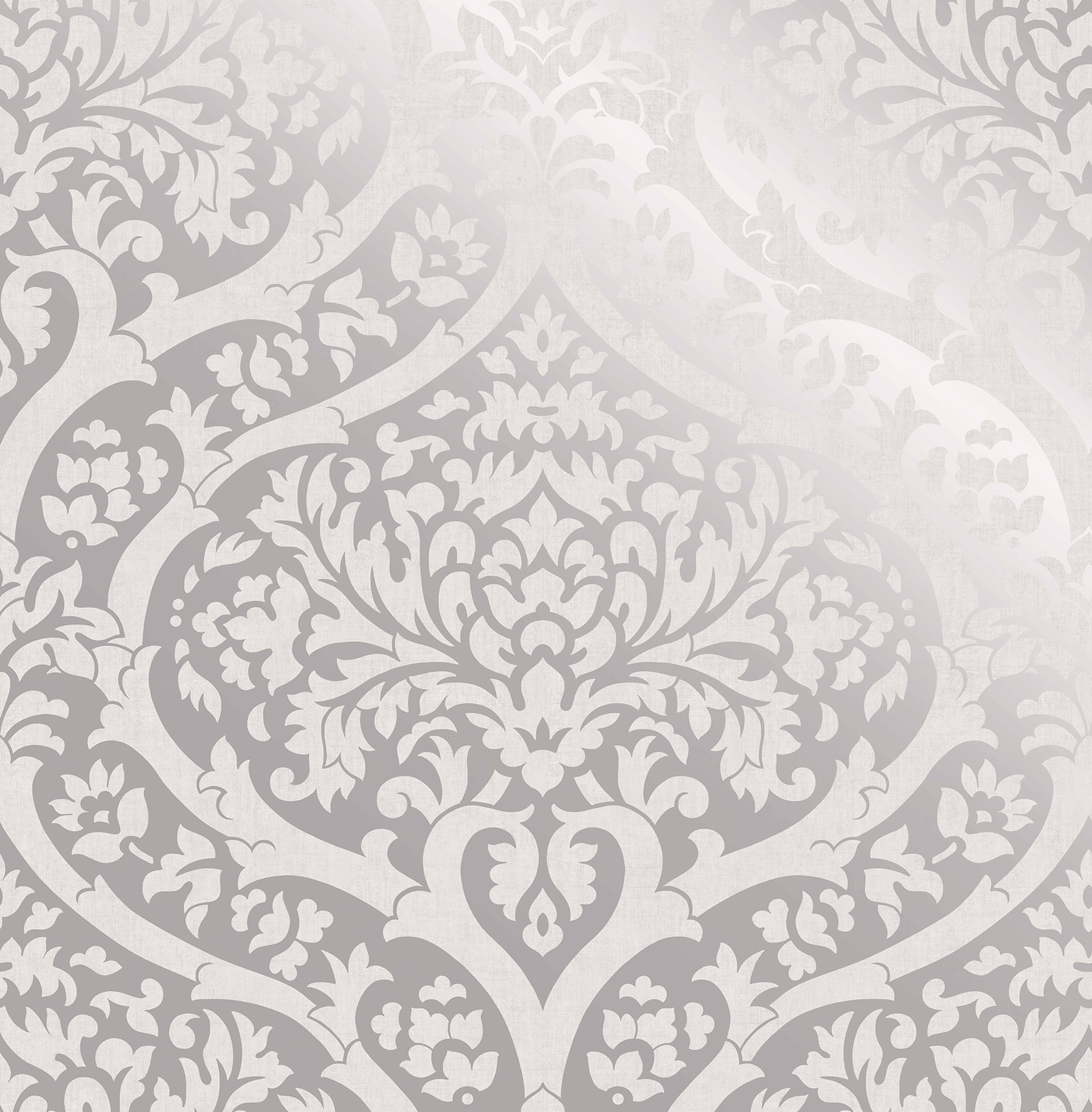 Fine Decor Sandringham Silver Damask Wallpaper