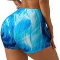 thumbnail image 2 of Sigee Blue Shell Print Women's High Waist Workout Shorts - Squat Proof, Tummy Control, Yoga and Gym Activewear-Large, 2 of 9