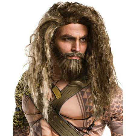 Batman Vs Superman: Dawn of Justice Men's Adult Aquaman Beard and Wig Set  Halloween Costume