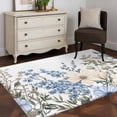 thumbnail image 3 of Blue Floral Spring Runner Rug 2.7x5 FT, Non Slip Entryway Carpet, Vintage Summer Botanical Flower Washable Soft Floor Carpet Entrance Mat Non-Shedding Throw Rug for Hallway Laundry Room Bedside, 3 of 9
