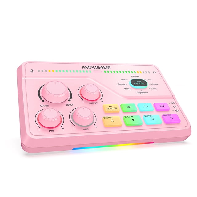 Mezclador de audio FIFINE AmpliGame SC8P RGB con sonido envolvente 7.1