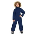 thumbnail image 5 of KAUOD Boys Girls One Piece Waterproof Snowsuits Thick Insulated Winter Outdoor Ski Jumpsuits Kids Faux-F𝐮r Hood Bib Overall, 5 of 9