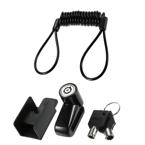1 Set Motorcycle Anti-Theft Wire Lock Disc Brake Wheel Locker Electric Scooter with Reminder Rope Black
