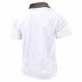 thumbnail image 6 of Qwertyu Mens Casual Polo Shirts Classic Short Sleeve Basic Golf Button Shirt with Pocket White XL, 6 of 6