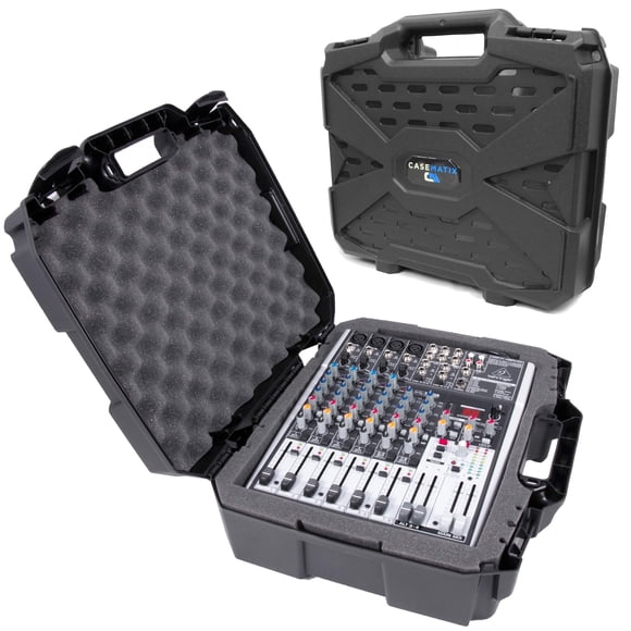 CASEMATIX 17" Hard Shell Audio Mixer Travel Case Compatible avec Behringer Xenyx X1204USB, 1204USB, QX1204USB, Q1204USB, 1202FX, 1202, 802, Q802USB, QX1202USB, QX1002USB, 1002B, Q1202USB