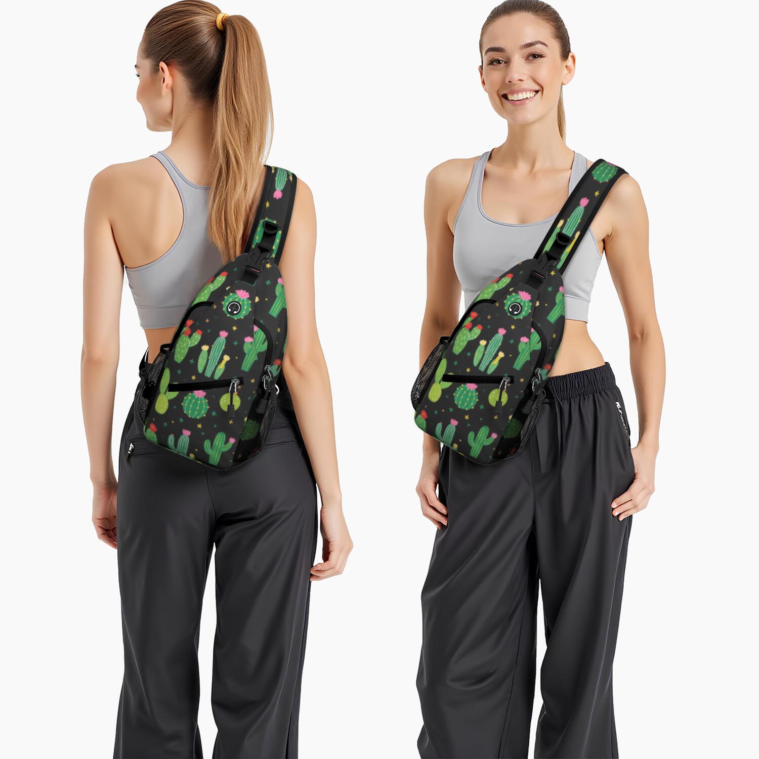 Sling Bag Cactus Hiking Daypack Crossbody Travel Bag Hiking Bag for Men Women