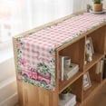 thumbnail image 6 of Table Runners 72 Inches Long Dress Scarves, Eucalyptus Trucks Farmhouse Kitchen/Dining Table Runner, Coffee Tablerunners, Spring Farmhouse Floral Leaves Pink Plaid 18x72 Inch, 6 of 9