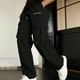 thumbnail image 5 of Pantalones cargo de longitud completa para hombre, deportivos, informales, con bolsillo, cordón y cremallera, color liso, cintura elástica, 5 of 6