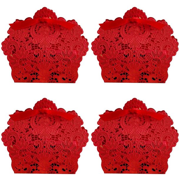 100X Laser Cut Favor Box Bombonierre Candy Engagement Wedding Gift Box 7 Colours
