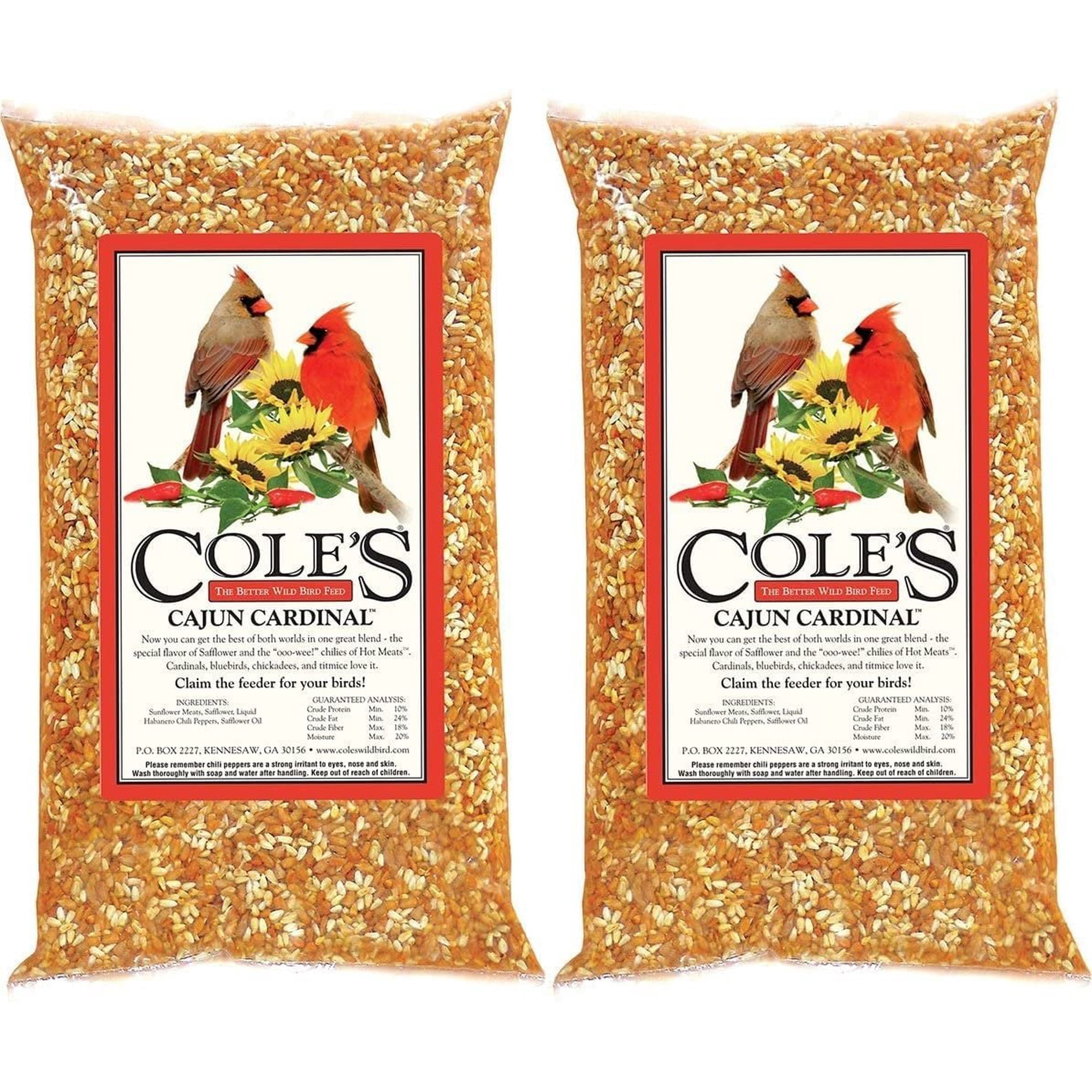 Cole's Wild Bird Products Cole's CB20 Cajun Cardinal Blend Bird Seed, 20-Pound Two Pack — Residential Use, Standard Application