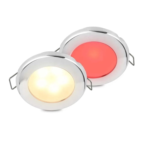 Hella Marine 015247621 Round Warm White/Red LED Light - Stainless Steel Bezel