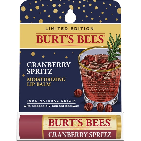 Burt?s Bees? 100% Natural Origin Moisturizing Lip Balm, Cranberry Spritz, 1 Tube in Blister Box