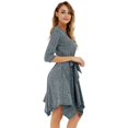 thumbnail image 4 of Unique Femmes Tricot Robe Slim Élégante Dames Robe Mode Irrégulière Ourlet Swing Sortir Ensemble Partie Porter Robe Longue Manches Maxi, 4 of 5