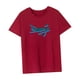 thumbnail image 5 of Camiseta para mujer de verano de moda con cuello redondo para vacaciones, senderismo, viajes, playa Rojo, 5 of 7