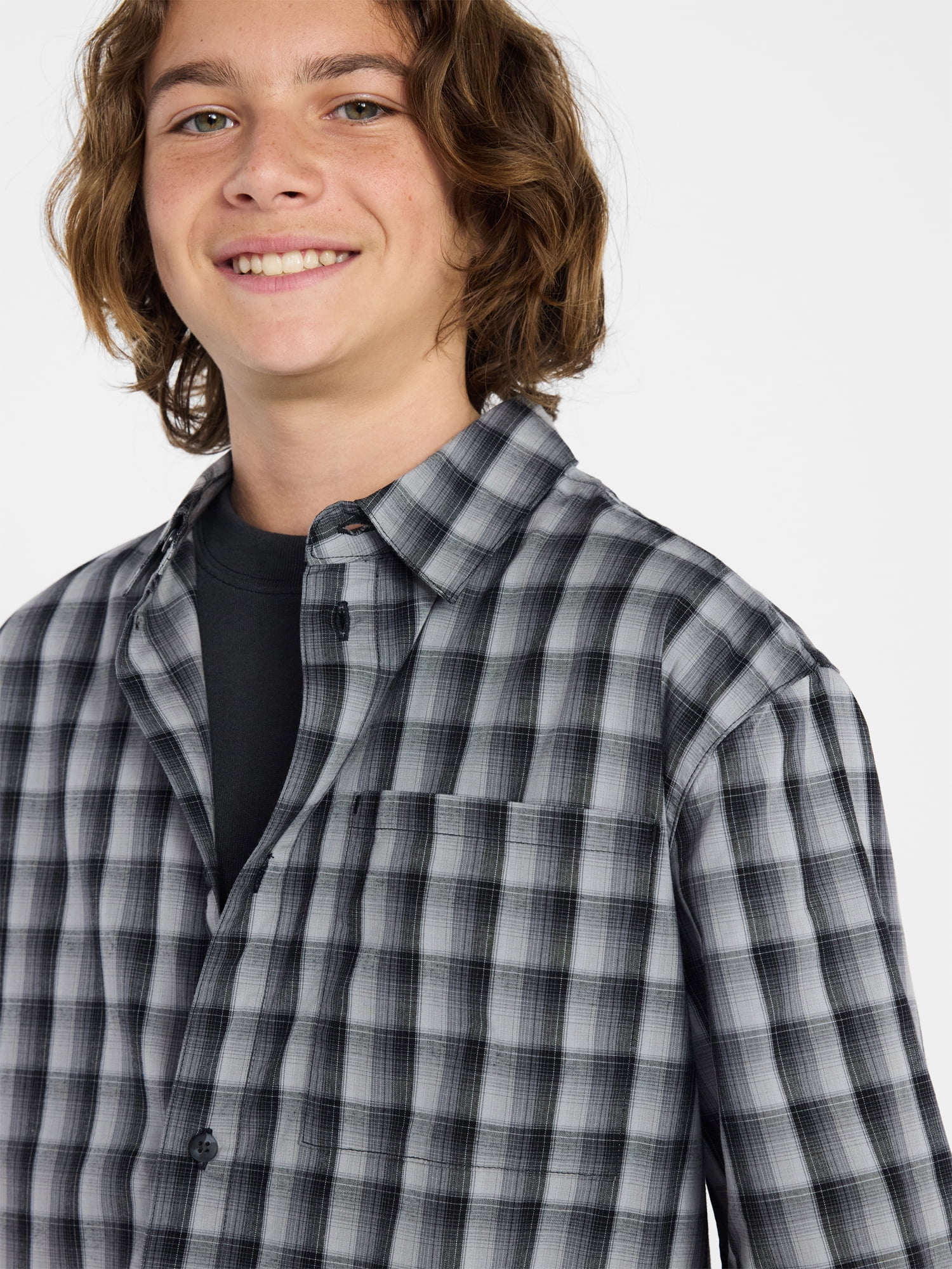 Weekend Academy Boys Button Down Shirt with Short Sleeves, Sizes 4-18