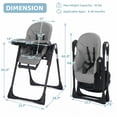 thumbnail image 6 of LINLUX Foldable Infant High Chair with Removable Double Trays, Portable Eating Chair, Gray, 6 of 9