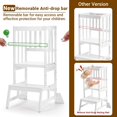 thumbnail image 3 of Toddler Standing Tower - Adjustable Height Toddler Kitchen Stool Helper - Kids Kitchen Step Stool for Learning with Removable Safety Railing White, 3 of 16