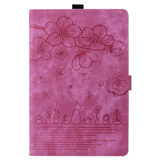 For iPad 9th Generation Case Embossed Flower Wallet Tablet Funda For iPad 10.2 9.7 Case For iPad 9 8 7 6 5 th Gen Air 1 2 Girls rose red iPad 10.2 9th 2021