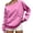 4# Pink, variant on Womens Off Shoulder Sweatshirt Long Sleeve Basic Pullover Tops with Pocket 2026 Fall Fashion Oversized Sweatshirts Sky Blue L
