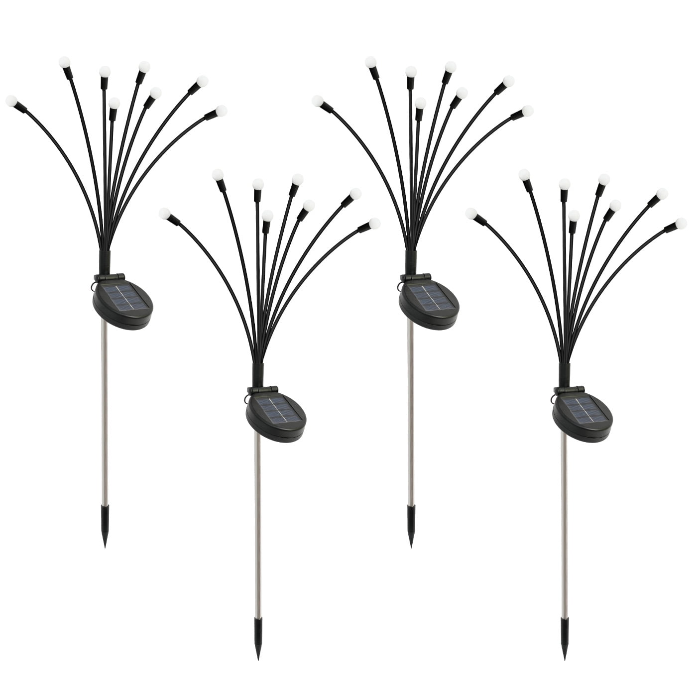 4PK Swaying Firefly Lights Solar Powered Waterproof, Solar Garden Lights Outdoor decorative For Garden, Yard, Patio Decor, Landscape Pathway Garden Decoration, Warm White LED Bulb