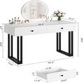 thumbnail image 2 of Danolapsi 40inch Makeup Vanity with 3 Color Lights and Adjustable Brightness,Vanity Desk with Mirror and Lights, Vanity Table for Bedroom, 2 of 7