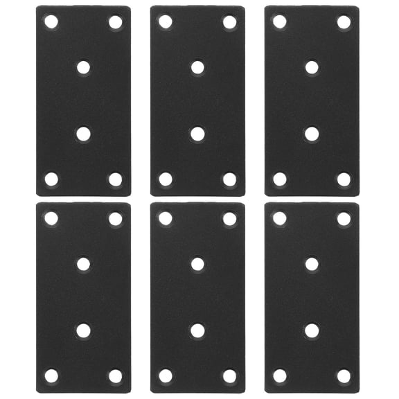 6 Sets Flat Metal Brackets for Wood Furniture Repair and Fixing Straight Plates with Screws for Secure Support Stability