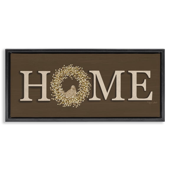 Stupell Industries Rustic Seasonal Home Typography Painting Black Floater Framed Canvas Art Print Wall Art, 25 x 11
