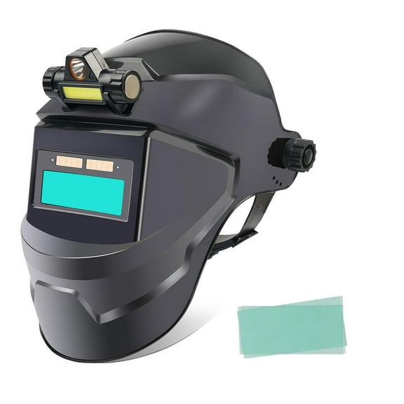 Welding Helmet, Lightweight Auto-Darkening True Color Welding Mask With Integrated Headlamp And 10 Protective Sheets, Ideal For Welding Rod And Multiple Welding Applications