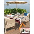 thumbnail image 4 of Outdoor Tablecloth with Umbrella Hole and Zipper, Christmas Snowman Rectangle Table Cloth 54x80 Inch Waterproof Tablecloth, Vintage Xmas Tree Snowflake Plaid Picnic Table Cover for Patio Camping, 4 of 7