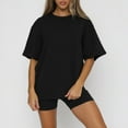 thumbnail image 2 of vigerkar Womens 2 Piece Sets Summer Outfits 2025 Two Piece Lounge Set Matching Clothing Oversized Tshirts Pajamas Black, XL, 2 of 9