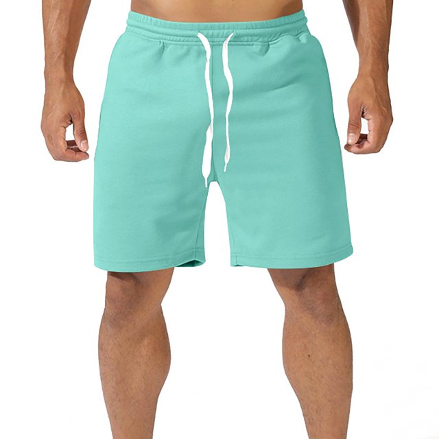 PEASKJP Gym Shorts Men Quick Dry Mesh Basketball Shorts with Pockets,Light Blue L