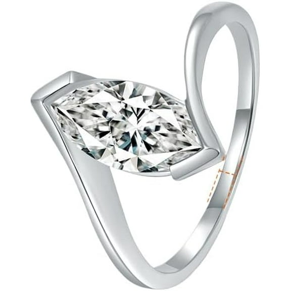 Moissanite Rings for Women 5 * 10MM D-Color 18K Gold Plated Moissanite Wedding Ring Set for Bridal Set Simulated Diamond Promise Ring Fiancee Lab Grown Diamond Engagement Rings Lady